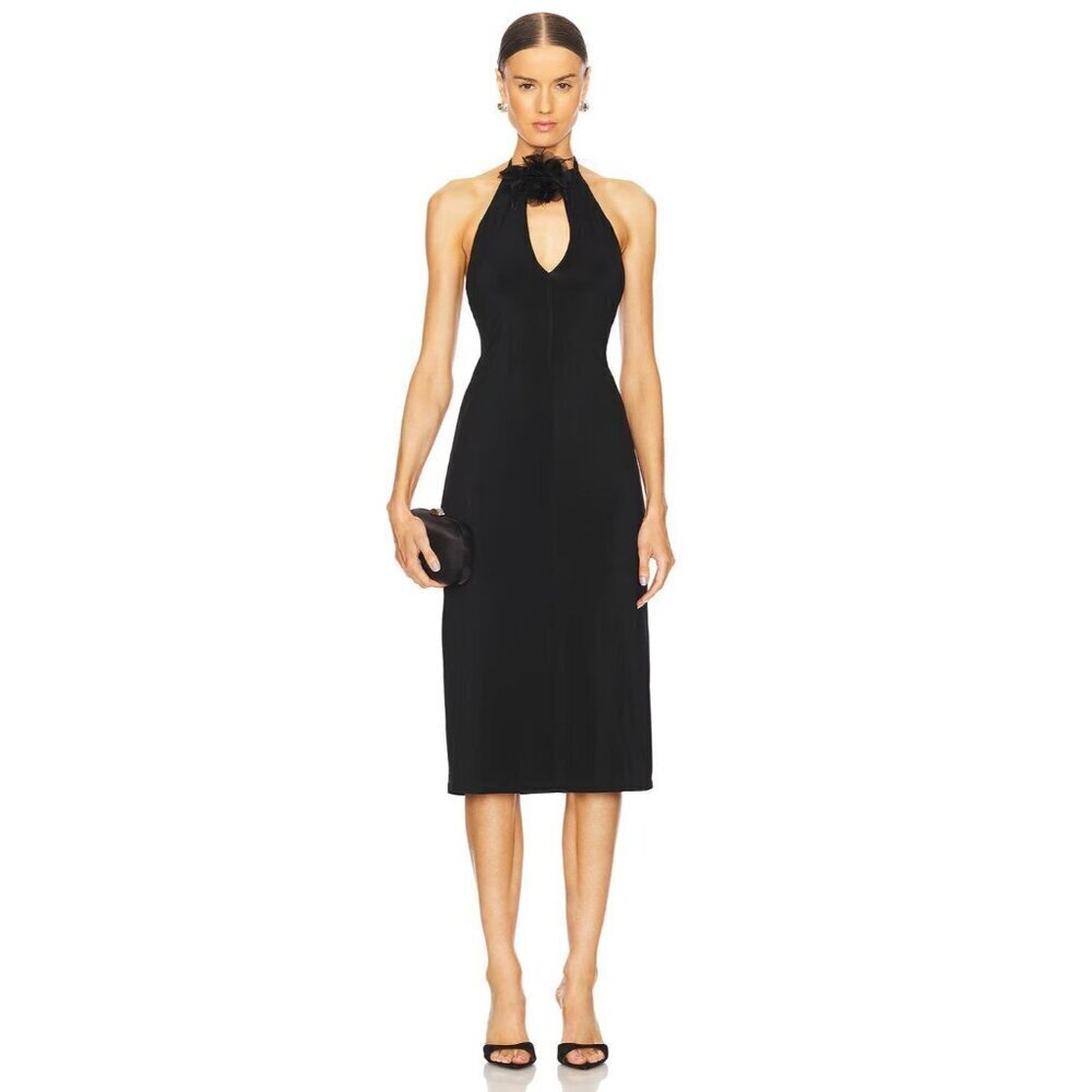 Le Superbe Kaia Botanica Jersey Dress Black Womens Size Medium